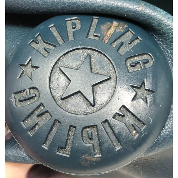 Kipling Large Blue-Green Teal Bowling Tote Bag Adjustable Strap Zipper Purse - Picture 3 of 8